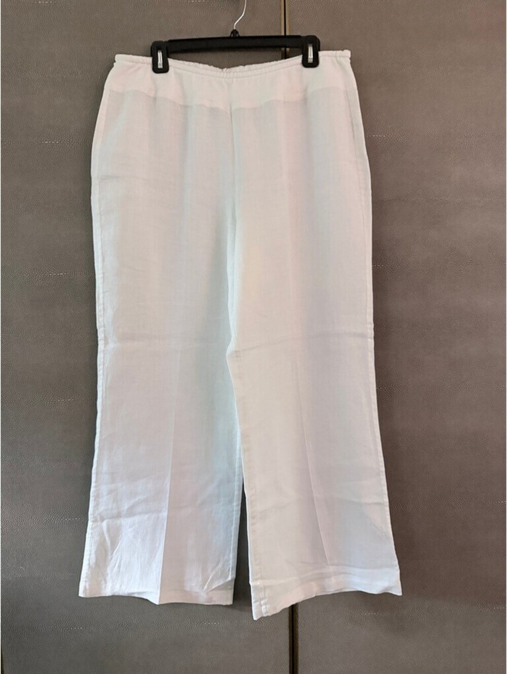 White Linen Wide-Leg Pants by Saks 5th Avenue, Size XL,
